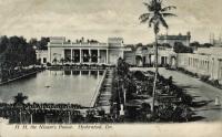 Vintage black and white undated postcard of H H The Nizam