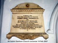 Memorial to Thomas Henry Kavanagh - Lucknow